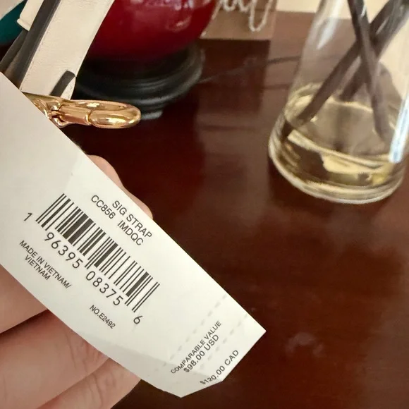 NWT Coach Signature adjustable guitar strap in Light Khaki/Chalk - Picture 8 of 9